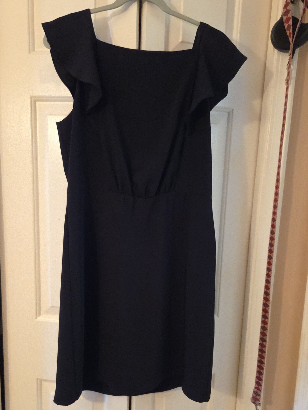 LOFT Black Ruffle Sleeve Mini Dress